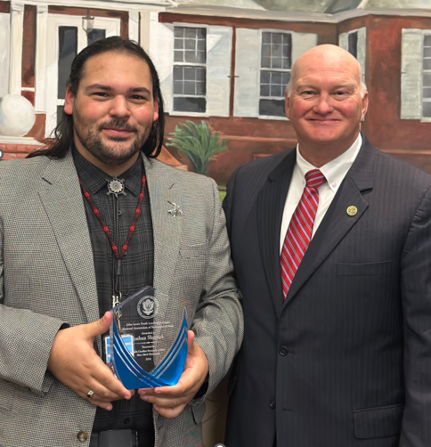 2024 NASS John Lewis Youth Leadership Award Recipient Joshua Shumak and South Carolina Secretary of State Mark Hammond